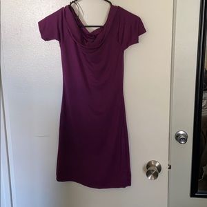 Purple off the shoulder dress